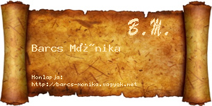 Barcs Mónika névjegykártya